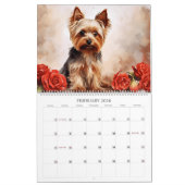Calendrier Yorkies et Fleurs Amoureux des chiens (Feb 2026)