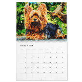 Calendrier Yorkshire Terrier Yorkie Chiens de 12 mois Aquarel (Jan 2026)