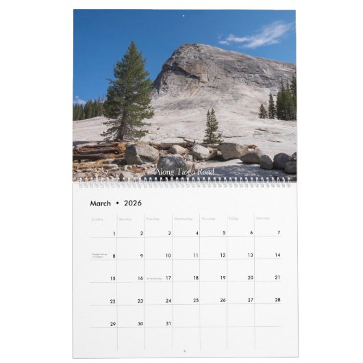 Calendrier Yosemite (Mar 2026)