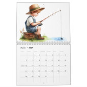 Calendrier Young Boys Fishing 12-Mois 2026 Wall (Mar 2027)