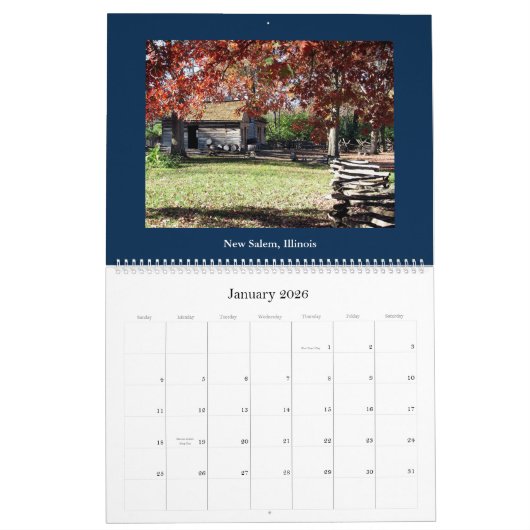 Calendrier Young M. Lincoln—New Salem to Springfield Calend (Jan 2026)