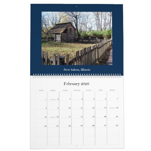 Calendrier Young M. Lincoln—New Salem to Springfield Calend (Feb 2026)