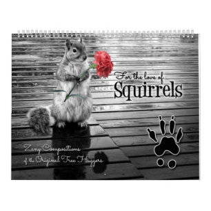 Calendrier Zany Squirrel Lover Faune 12 mois