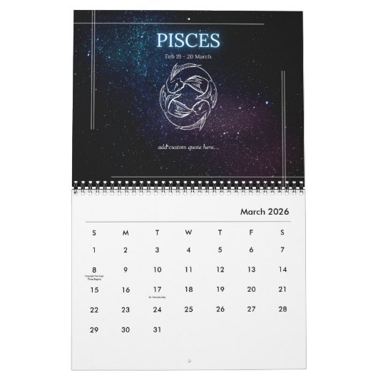 Calendrier Zodiac Calander 2024 Astrologie Signes Zodiac (Mar 2026)