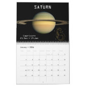 Calendrier Zodiac Planètes Parties scintillant Signes Étoile  (Jan 2026)