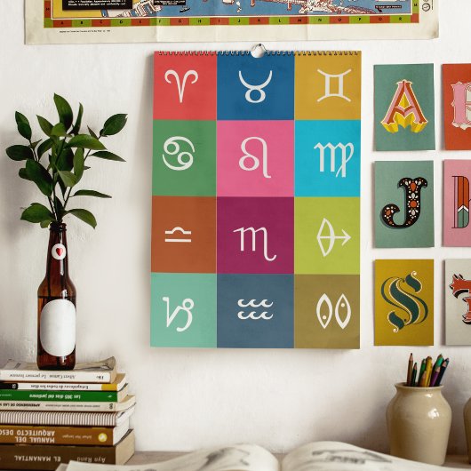 Calendrier Zodiaque géométrique : 12 Rashis & Leurs Significa