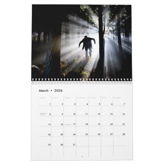 Calendrier Zombies 2026 (Mar 2026)