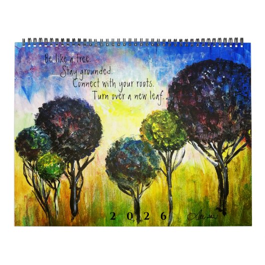 CALENDRIERS ARBRES - 12 Mois sur 2 Pages (Protection)