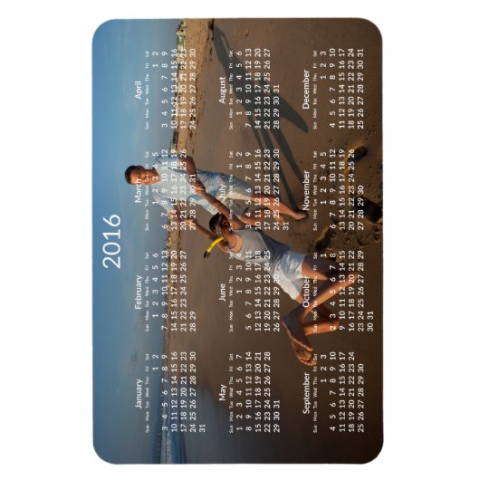 Calendriers personnalisés 2016 Grands Magnets flex (Vertical)
