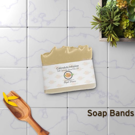 Calendula Artisan Soap Band Wrap Packaging Uitnodigingen Wikkel