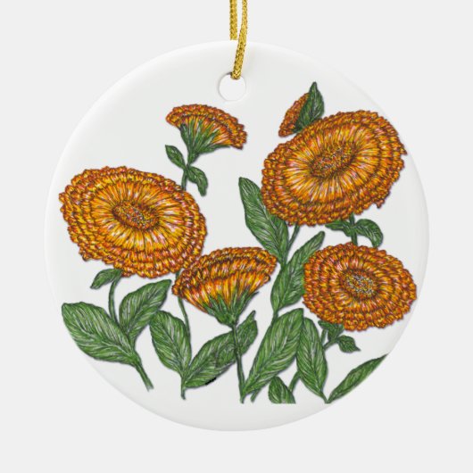 Calendula Keramisch Ornament (Voorkant)