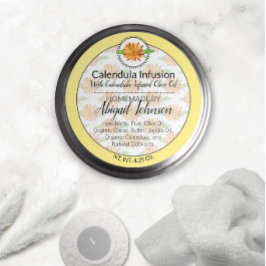 Calendula Wildflower Handgemaakt Artisan Gift Labe Ronde Sticker