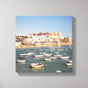 Caleta-strand in Cadiz, Andalusië, Spanje Canvas Afdruk