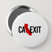 Calexit - California Exit - Red - -  Ronde Button 4,0 Cm (Voorkant /achterkant)