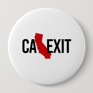 Calexit - California Exit - Red - -  Ronde Button 4,0 Cm