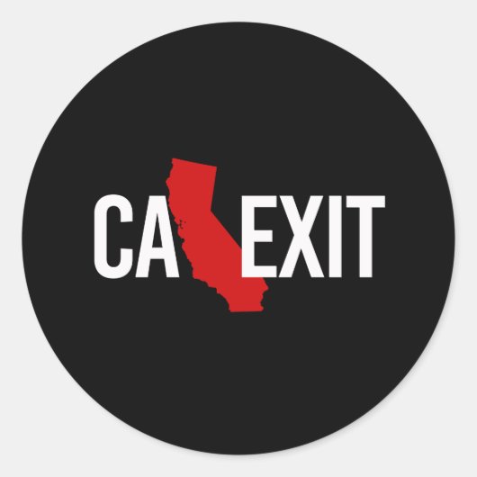 Calexit - California Exit - red white - - Ronde Sticker (Voorkant)