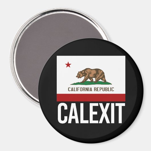 Calexit - California Exit Vlag wit - - Magneet (Voorkant / Achterkant)