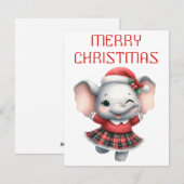 Calf Eléphant - Carte de Noël (Devant / Derrière)