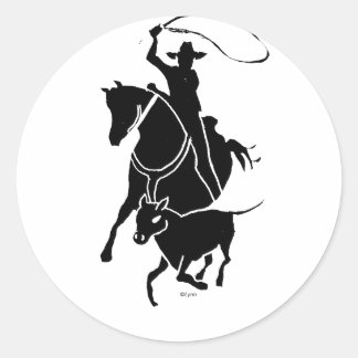 Calf Roper 1 Ronde Sticker
