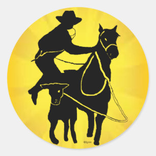 Calf Roper 303 Ronde Sticker