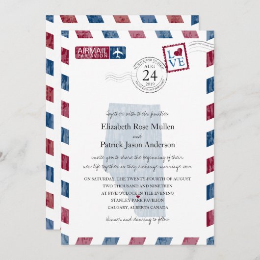 Calgary Alberta Canada Faire-part de mariage d'avi (Devant / Derrière)