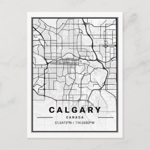 Calgary Alberta Canada Travel City Map Briefkaart