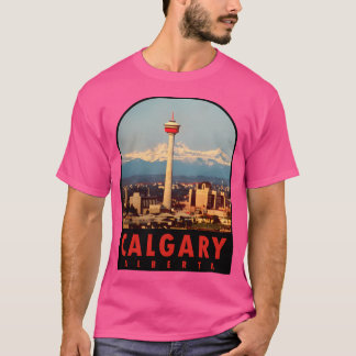 Calgary Alberta Canada Vintage Travel Decal Baseba T-shirt