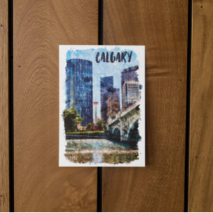 Calgary Alberta Cityscape Skyline Briefkaart