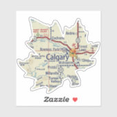 Calgary Alberta  kaart Sticker (Vel)