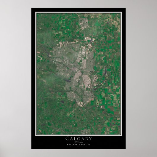 Calgary Alberta Satellite Poster Map (Voorkant)