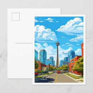 Calgary Canada Art Vintage Travel Illustratie Briefkaart