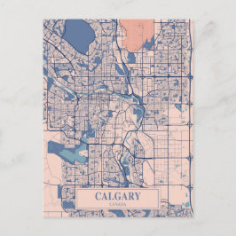 Calgary Canada Breezy City Map Travel Briefkaart