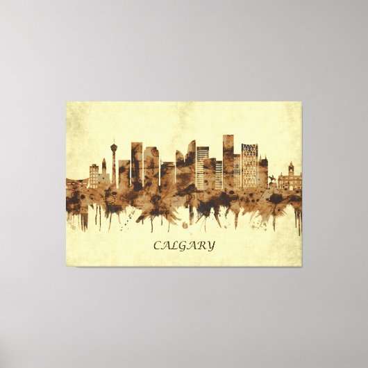 Calgary Canada Cityscape Canvas Afdruk (Voorkant)