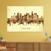 Calgary Canada Cityscape Canvas Afdruk (Insitu (Woonkamer))