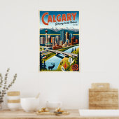 Calgary Canada Retro Reisposter Kunst Poster (Keuken)