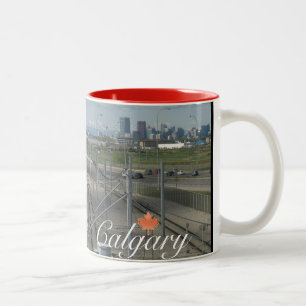 Calgary Canada Souvenir Tweekleurige Koffiemok