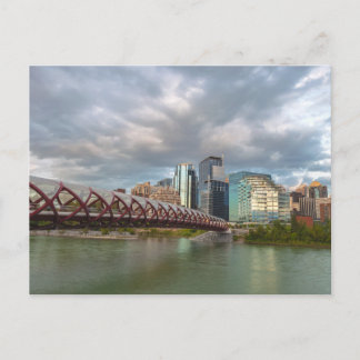 Calgary Cityscape and the Peace Bridge Briefkaart