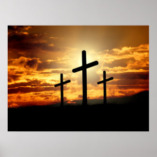Calgary Crosses Sunrise Photo Poster