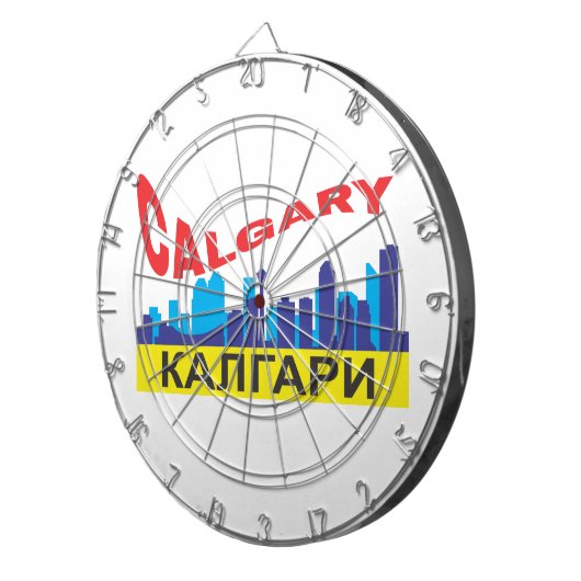 Calgary cyrillic dartbord (Voorkant Rechts)