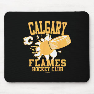 Calgary Flames Hockey Puck Gebarsten Rood Officiee Muismat
