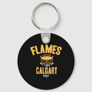 Calgary Flames Hockey Puck Nhl Officieel Gelicenti Sleutelhanger