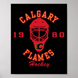 Calgary Flames Hockeymasker Wit Nhl Officieel Geli Poster