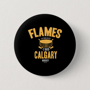 Calgary Flames Hockeypuck Nhl Officieel Gelicentie Ronde Button 5,7 Cm