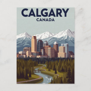 Calgary Mountain View Vintage Briefkaart