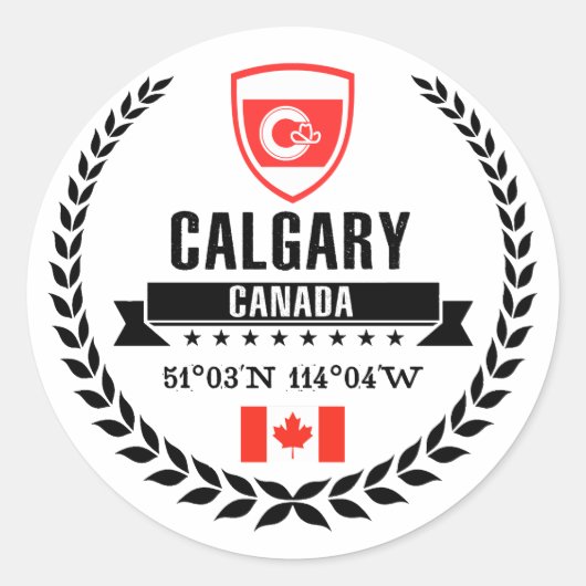 Calgary Ronde Sticker (Voorkant)
