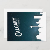 Calgary skyline de nuit - Carte postale (Devant / Derrière)