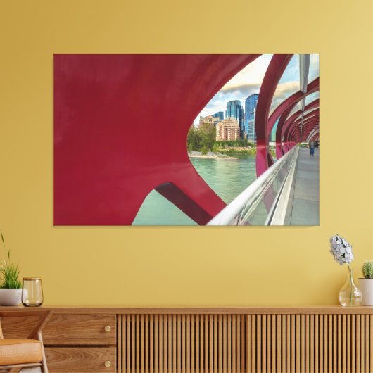 Calgary's Vredesbrug en stadsgezicht Canvas Afdruk (Insitu (Woonkamer))