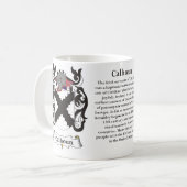 Calhoun, l'origine et signification sur une tasse (Devant gauche)