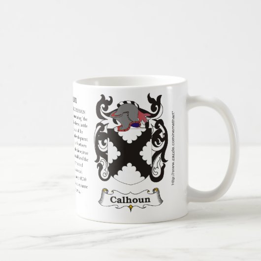 Calhoun, l'origine et signification sur une tasse (Droite)