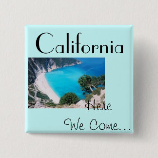 Cali Blue Vierkante Button 5,1 Cm